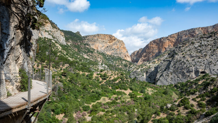 Schwebende Holz- und Metallstege am Caminito del Rey